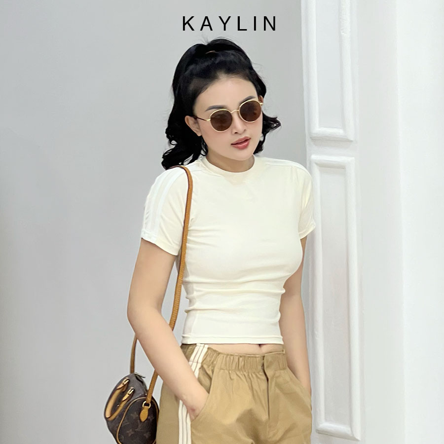 Áo thun nữ ôm body phối sọc thời trang KAYLIN - N2051