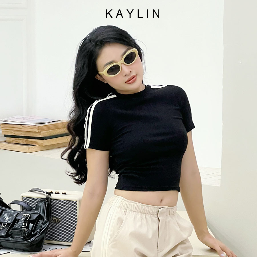 Áo thun nữ ôm body phối sọc thời trang KAYLIN - N2051