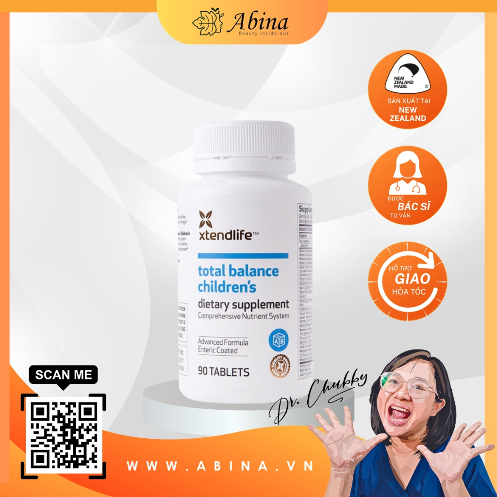 Viên bổ sung 85 vi chất cho trẻ - Dinh dưỡng hoàn chỉnh - Total Balance for Children  - Xtend-Life - Dr Chubby
