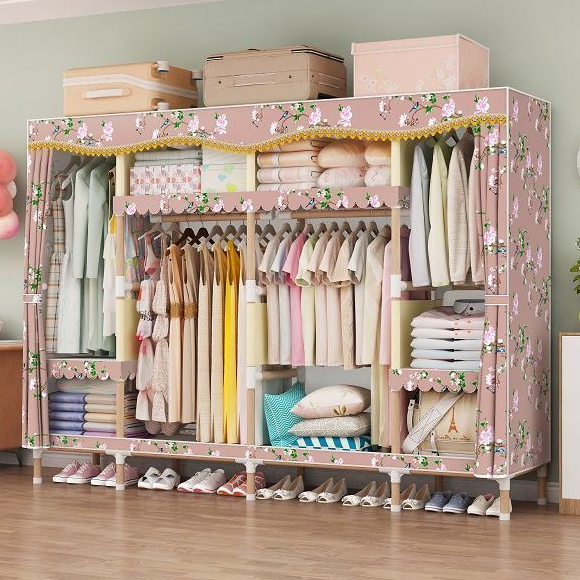 Tủ Quần Áo Vải Tủ Vải để đồ Vải 4 Buồng Khung 8 và tủ 5 buồng 10 ngăn siêu Gỗ Cỡ Lớn đựng đồ chỉ có tại shop!