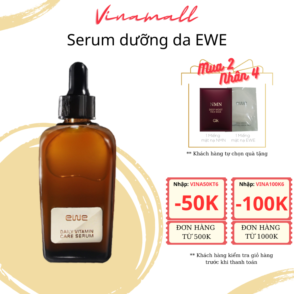 Serum trắng da EWE Daily Vitamin Care 100ml YGSERUMEWE bổ sung vitamin A cho da trắng sáng, căng mịn đẩy lùi lão hóa
