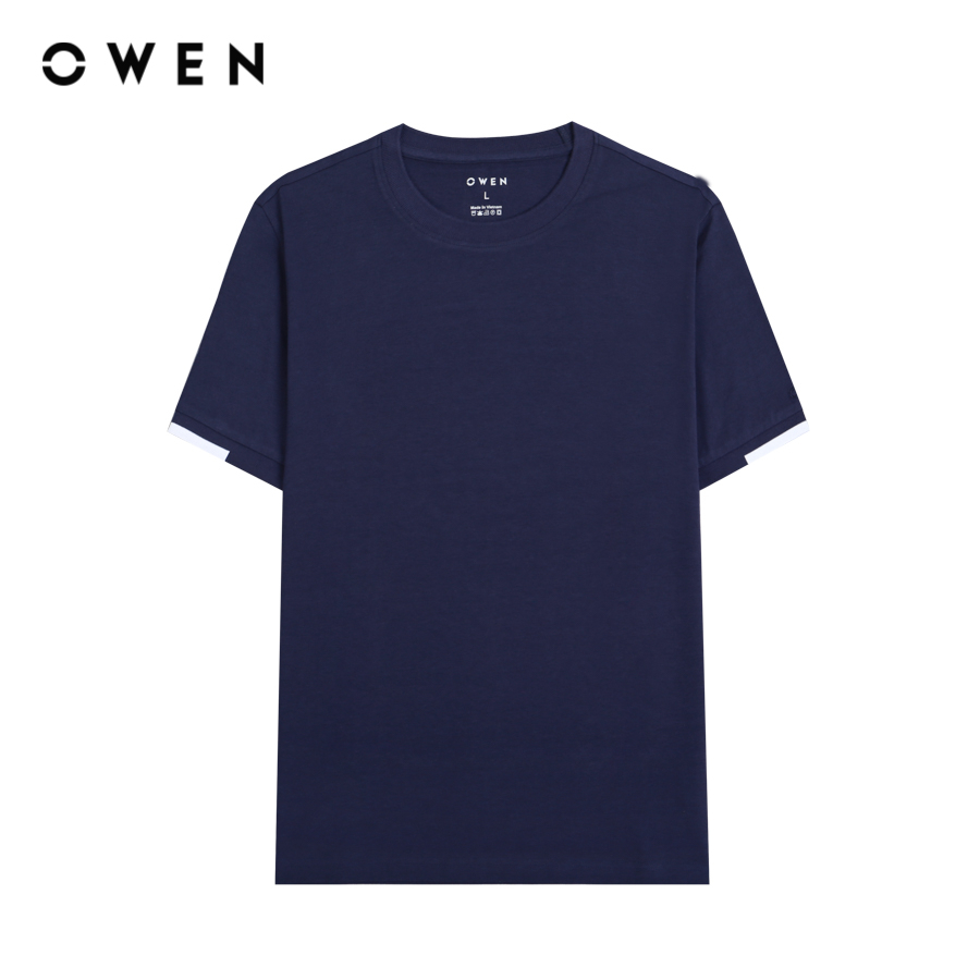 OWEN - Áo thun ngắn tay Nam Owen Body Fit màu Navy chất liệu COTTON MODAL - TSN232723