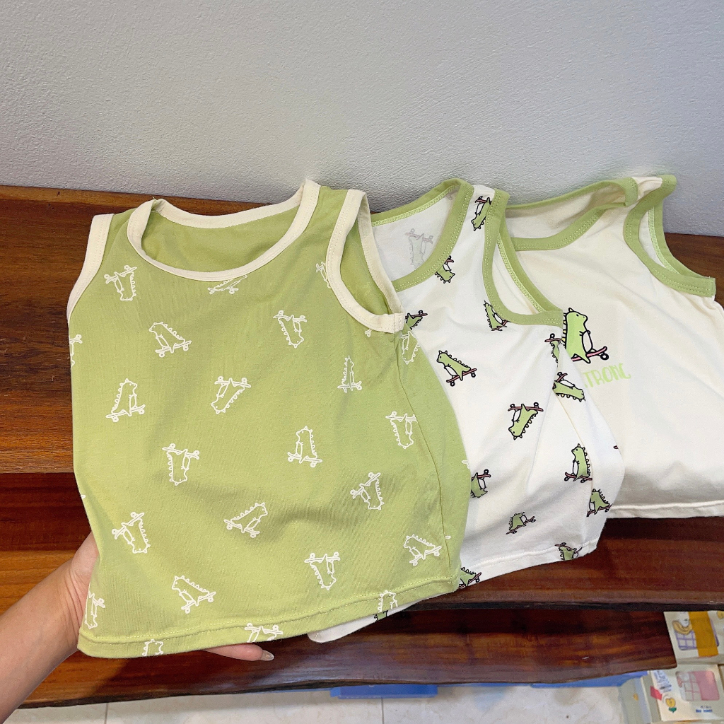 Set 3 áo ba lỗ xuất Hàn cho bé trai bé gái 9-21kg - Hàng Quảng Châu cao cấp 60097