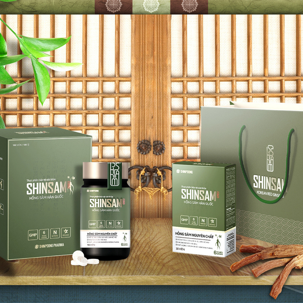 (HỘP 30VIÊN) SHINSAM - VIÊN UỐNG HỒNG SÂM HÀN QUỐC 6 NĂM TUỔI