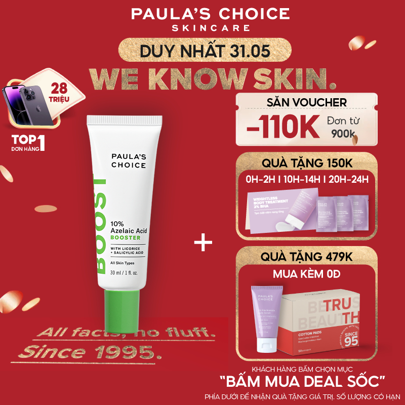 Tinh chất tăng cường giảm sưng đỏ và làm mờ vết thâm Paula's Choice Full size 30ml 7750