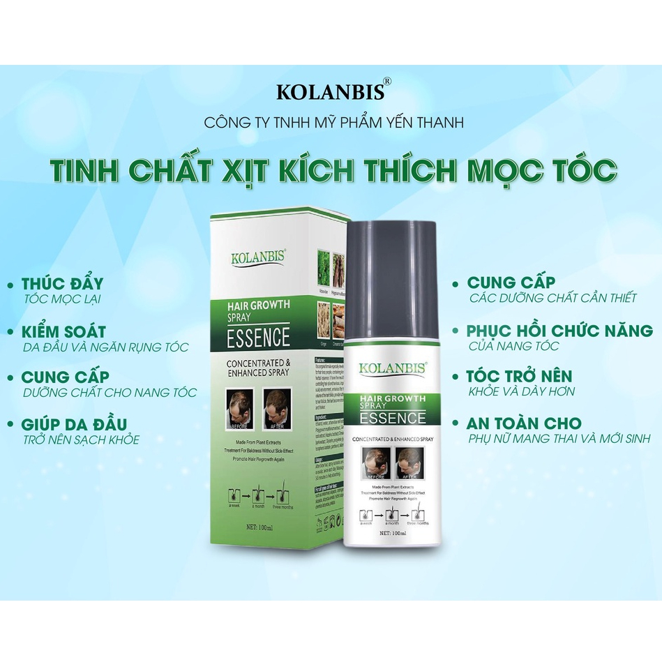 Tinh chất kích mọc tóc,ngăn giảm rụng,giúp dày tóc,KOLANBIS