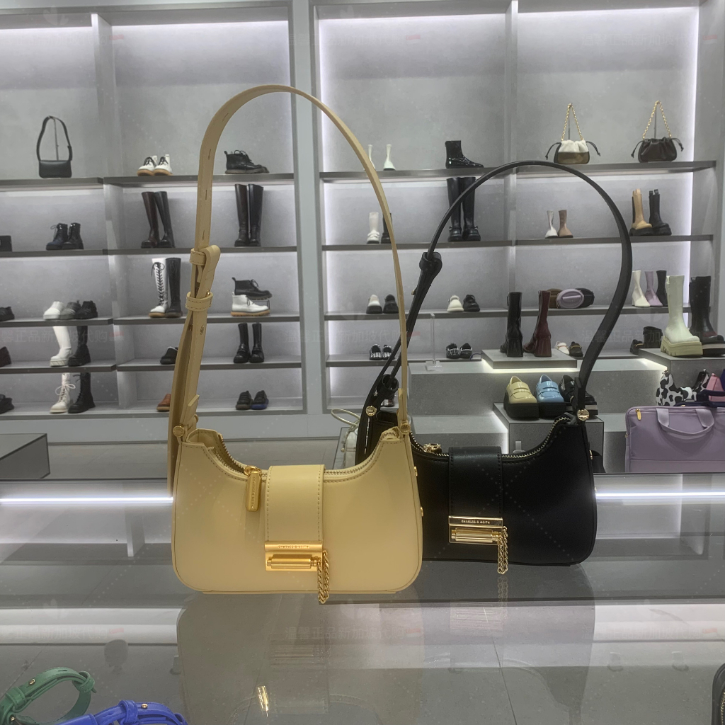 CNK - Túi đeo vai nữ phong cách Singapore, dây đeo vai rộng, khóa chuỗi, túi nách CK2-40271113