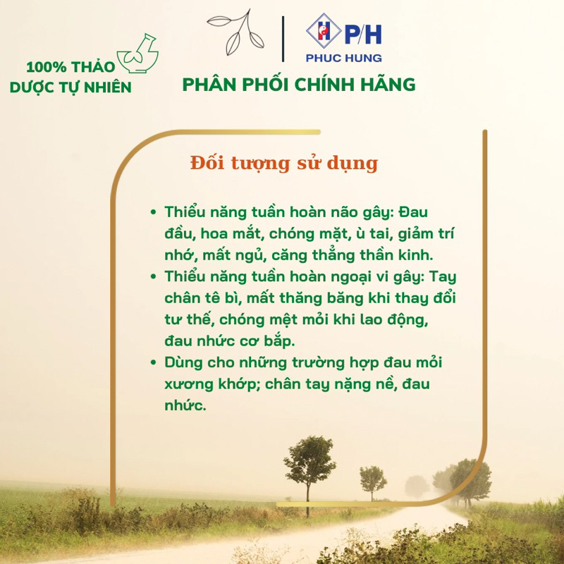 Hoạt huyết Phúc Hưng| Hộp 40/100 viên| Tăng Cường Lưu Thông Máu, Cải Thiện Tuần Hoàn Não Và Ngoại Vi