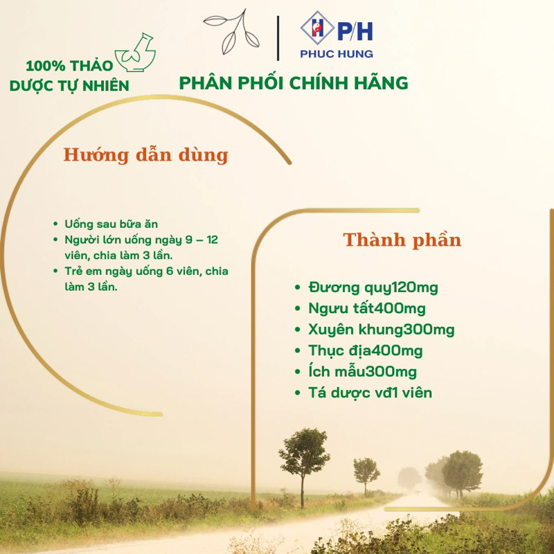 Hoạt huyết Phúc Hưng| Hộp 40/100 viên| Tăng Cường Lưu Thông Máu, Cải Thiện Tuần Hoàn Não Và Ngoại Vi