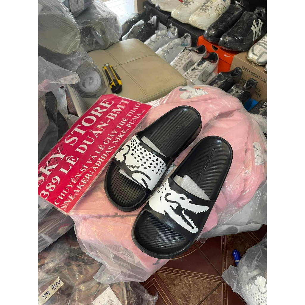 DÉP ĐÚC LACOST.E NGUYÊN KHỐI PHIÊN BẢN 2023, Dép đúc nam cá sấu hot trend 2023 D15