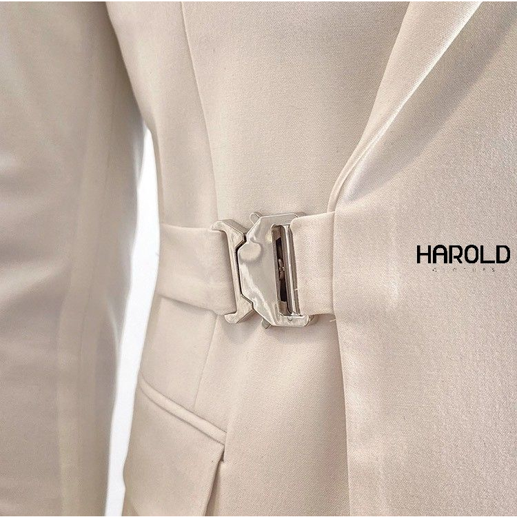 [HCM] Suit Jacket Nam Cao Cấp Harold Khuy Kim Loại Notch Lapel - Áo Vest Đi Làm, Đi Chơi Thoáng Mát, Co Giãn Chống Nhăn