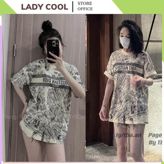 Áo thun nữ tay lỡ Dio hot , Áo phông unisex cặp đôi chất cotton khô full màu be
