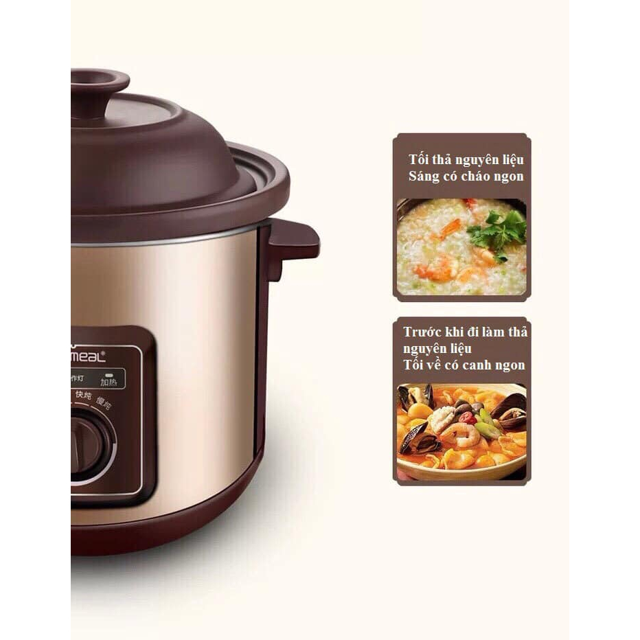 Nồi hầm chậm E.meal lõi đất sét đen