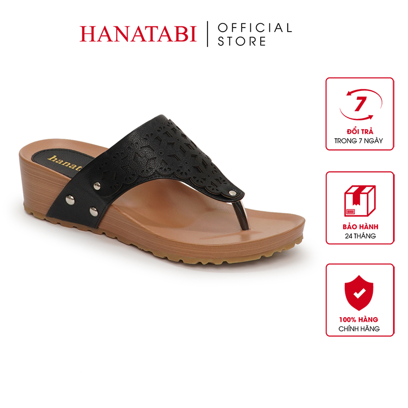Dép Kẹp Nữ Hanatabi Đế Xuồng Cao 4cm Mã HNDEK4F840