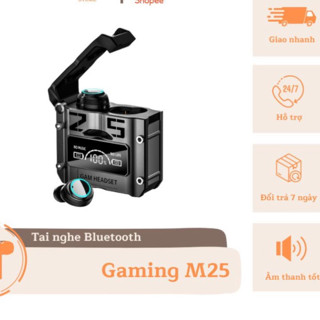 Tai Nghe Bluetooth M25 Gaming phiên bản cao cấp, âm thanh cực tốt, độ trễ thấp, pin trâu 5-6 tiếng, chống ồn HOT