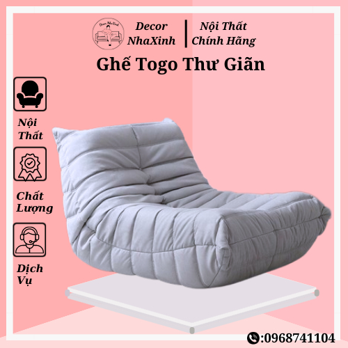 (SẢN PHẨM MỚI) Ghế Lười, Ghế Thư Giãn Sofa Togo Armchair Nhiều Màu Phong Cách Bắc Âu, Chất Liệu Da PU Cao Cấp- Hiện Đại