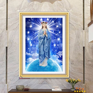 Tranh đính đá đức mẹ 75cm x 53cm