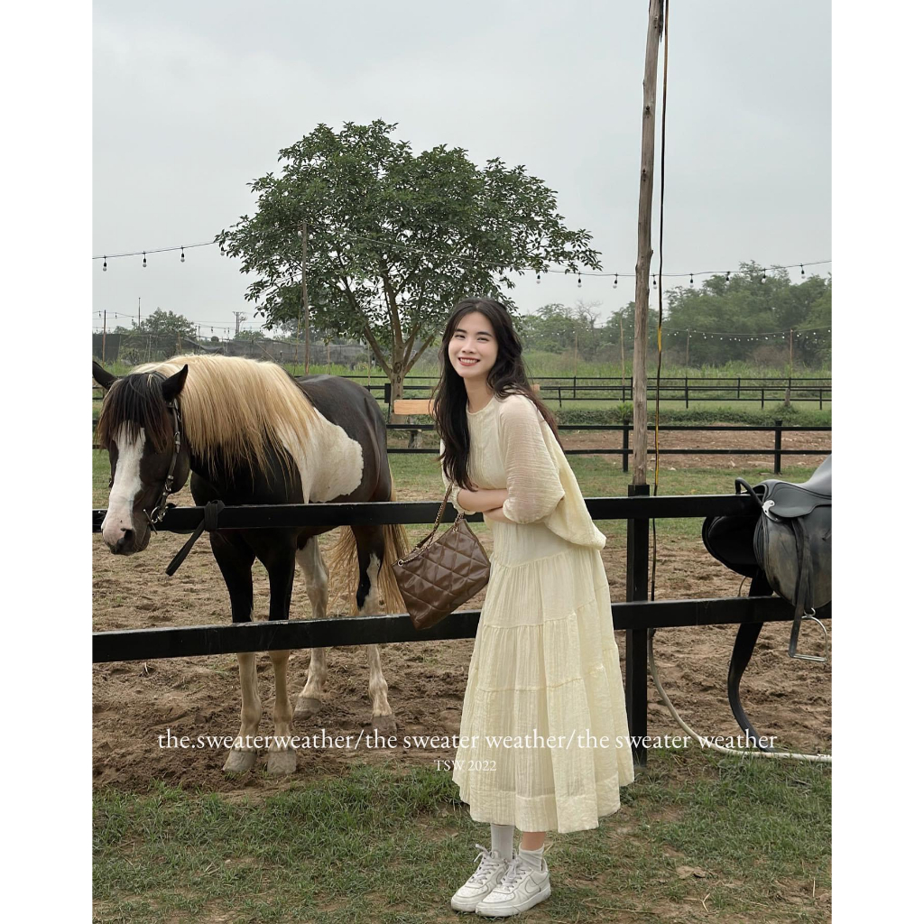 Set váy áo nữ, đầm nữ tơ nhăn dáng dài trơn khoogn họa tiết basic freesize phom suông hàn quốc vintage Ylydress C1630