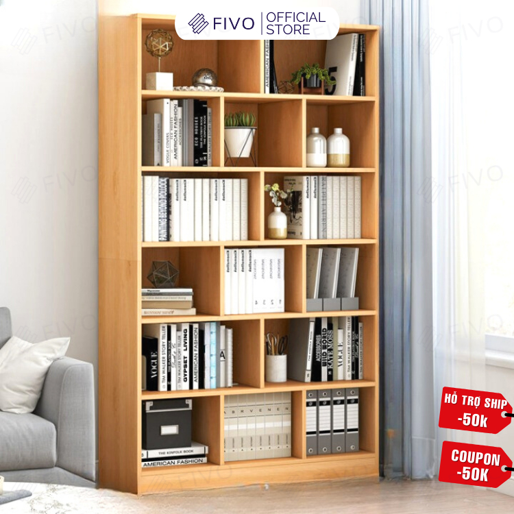 Kệ Sách Gỗ Để Sàn Cao Cấp FIVO Mẫu FB70 Thiết Kế Thanh Lịch, Nội Thất Lắp Ráp Thông Minh - Hàng Chính hãng