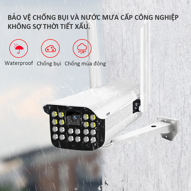 Camera Ngoài trời YCC365 PLUS thân xoay 4 râu 5.0 20ED  -   BAN ĐÊM CÓ MÀU