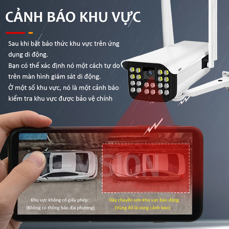 Camera Ngoài trời YCC365 PLUS thân xoay 4 râu 5.0 20ED  -   BAN ĐÊM CÓ MÀU