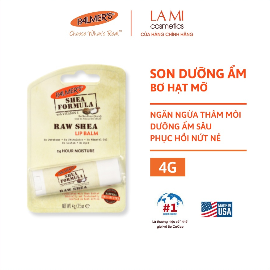 Son dưỡng ẩm Bơ Hạt Mỡ ngăn ngừa thâm môi Palmer's 4g