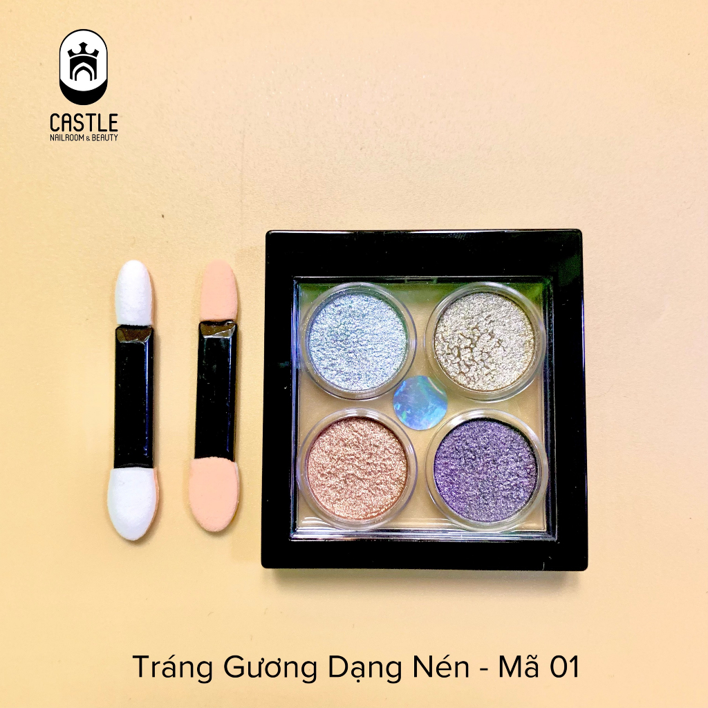 Tráng Gương Dạng Nén 4 Ngăn - Dụng Cụ Nail
