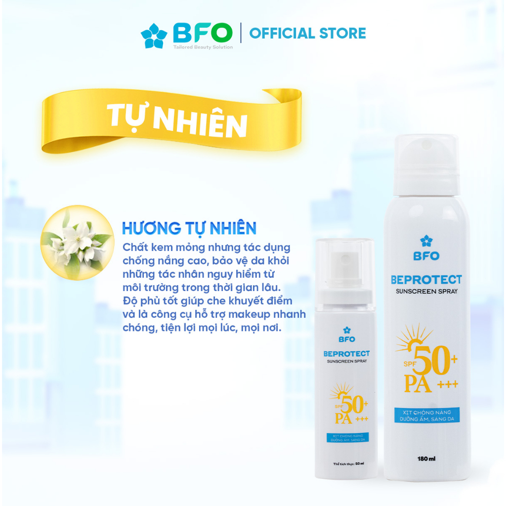 Combo Xịt chống nắng Beprotect Sunscreen Spray 50ml + Kem ủ trắng da Toàn thân Botanical TM Special Whitening Body