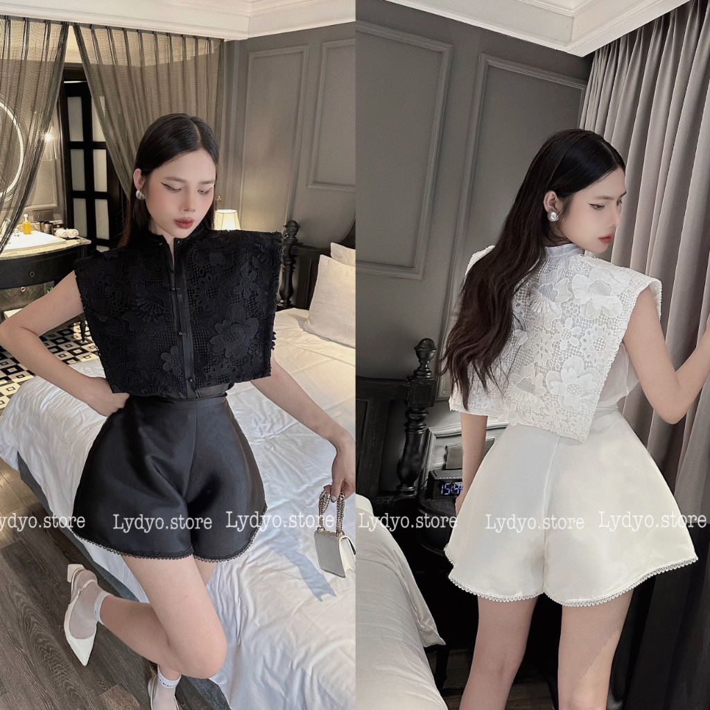 Set váy đầm ren, áo thủy thủ mặt trăng, set ren công sở, dự tiệc thiết kế cao cấp, quần đùi tafta 007
