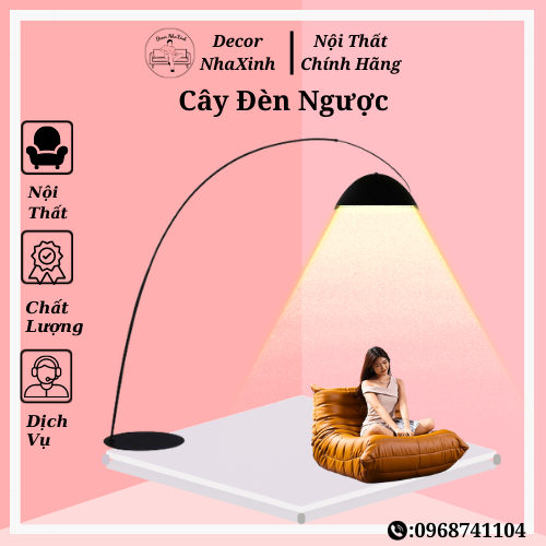 (HÀNG MỚI VỀ)Đèn Cây Đứng Decor NhaXinh,Trang Trí Phòng Ngủ Bàn Làm Việc Đọc Sách 3 Nấc Điều Chỉnh Dễ Dàng Tặng Kèm Bóng