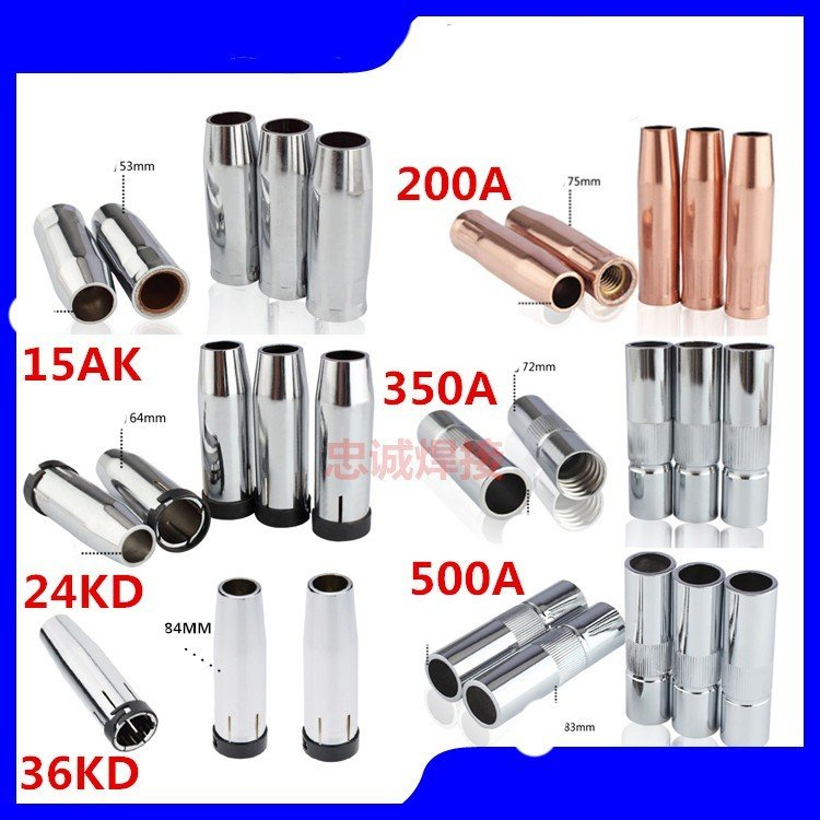 Chụp khí mỏ hàn mig 14AK 15AK 24KD 25AK 200 36KD 501D 350A 500A BLACKWOLF  Phụ kiện máy hàn mig  Linh kiện má