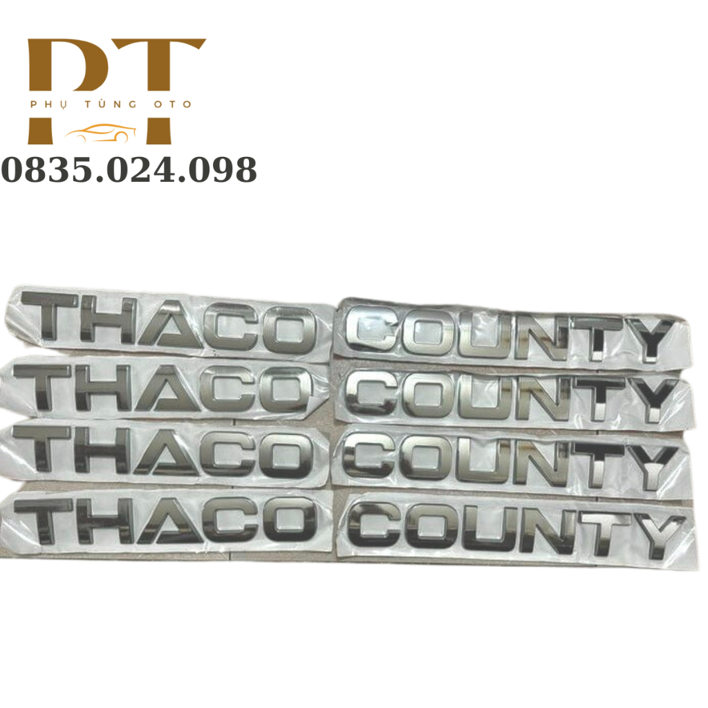 Tem Chữ, Logo THACO, COunty mạ INOX