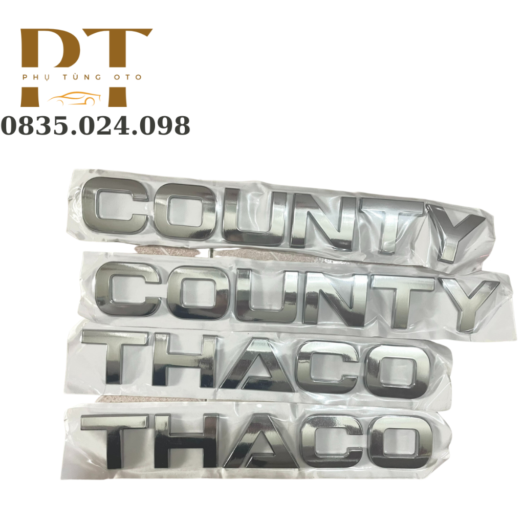 Tem Chữ, Logo THACO, COunty mạ INOX