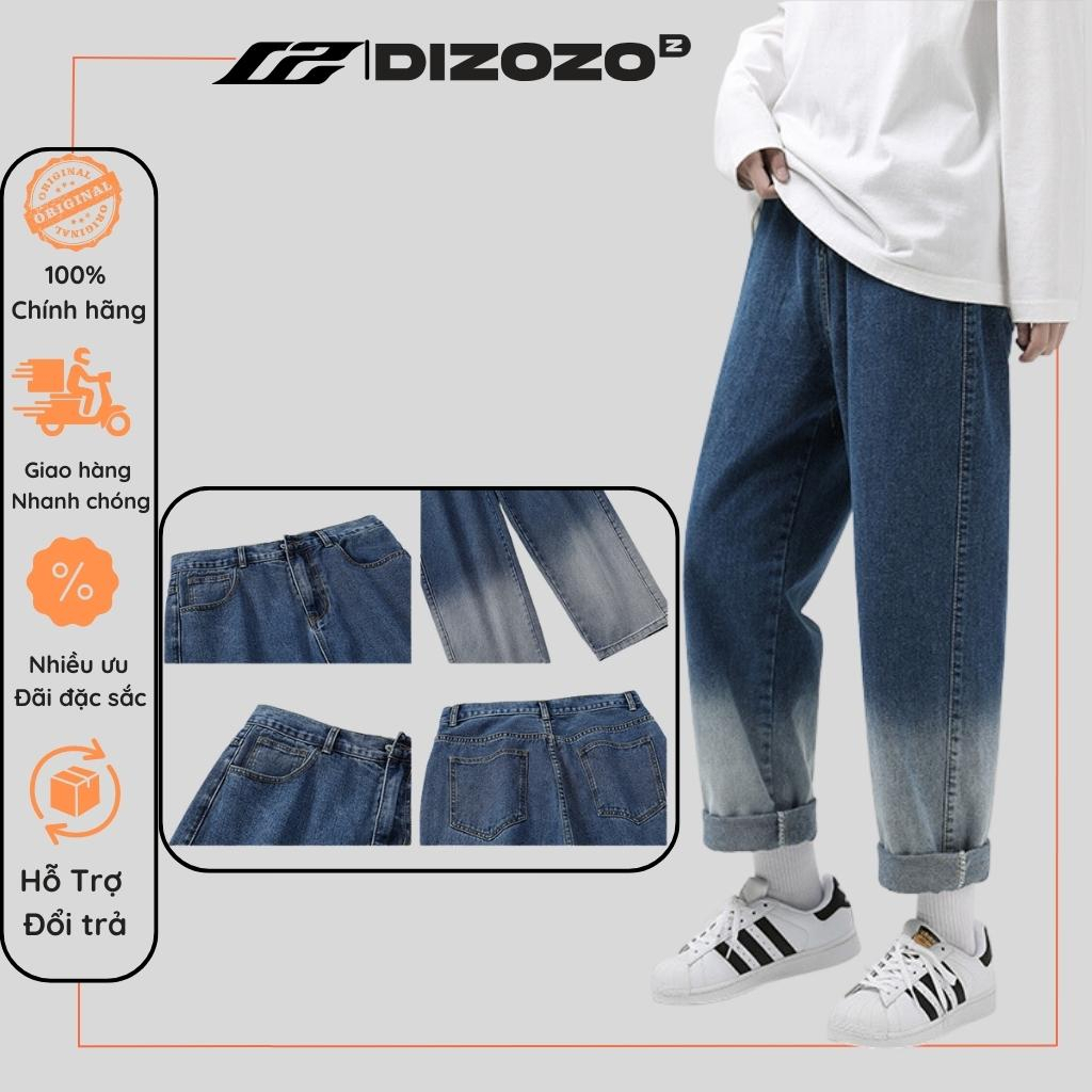 quần jean baggy nam,quần jean ống rộng, dáng đứng vải jeans Dizozo