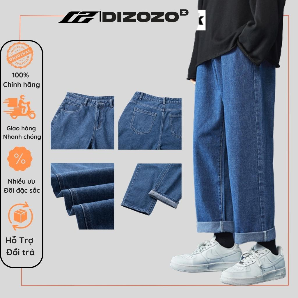 quần jean,quần jean ống rộng,Quần bò nam ống rộng hottrend 2023, bassic Dizozo