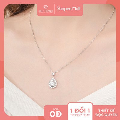 Dây Chuyền Vàng Tây 14K Đính Đá CZ Cao Cấp Lấp Lánh DCPTB318 Huy Thanh Jewelry