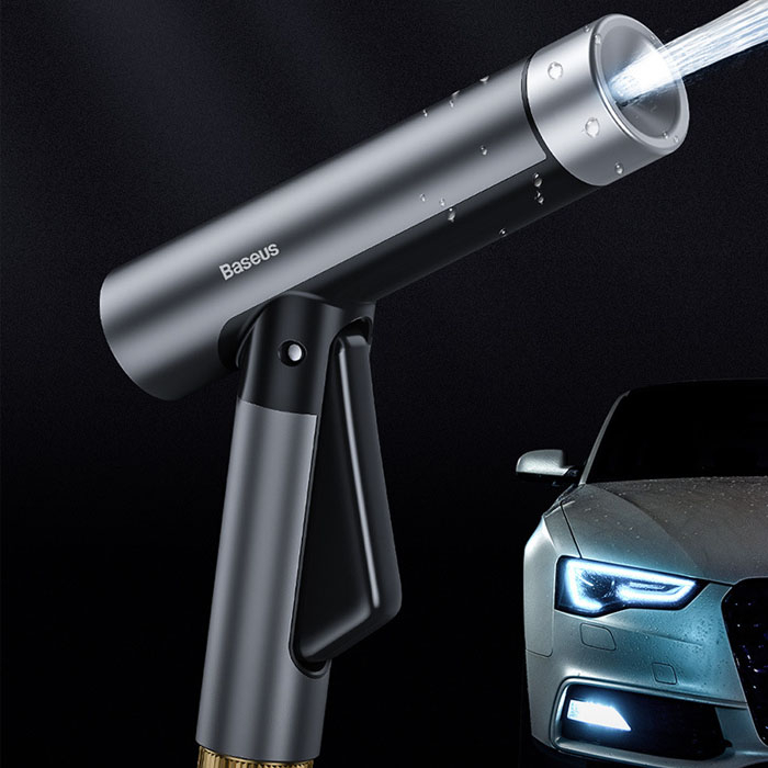 Máy rửa xe cầm tay cao áp ô tô , xe máy , tưới cây gọn nhẹ BASEUS nhập khảu dạng súng , phun xa 15m-30m VM152