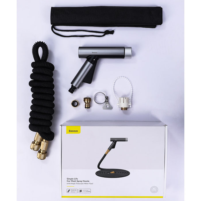 Máy rửa xe cầm tay cao áp ô tô , xe máy , tưới cây gọn nhẹ BASEUS nhập khảu dạng súng , phun xa 15m-30m VM152