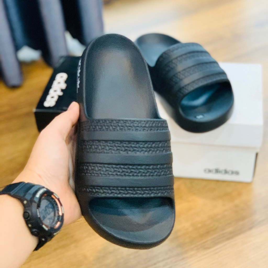 Dép đúc Adilette Ayoon -chọn tăng 1 size- dép đúc nguyên khối ADI AYOON  quai ngang nam nữ siêu êm,đen