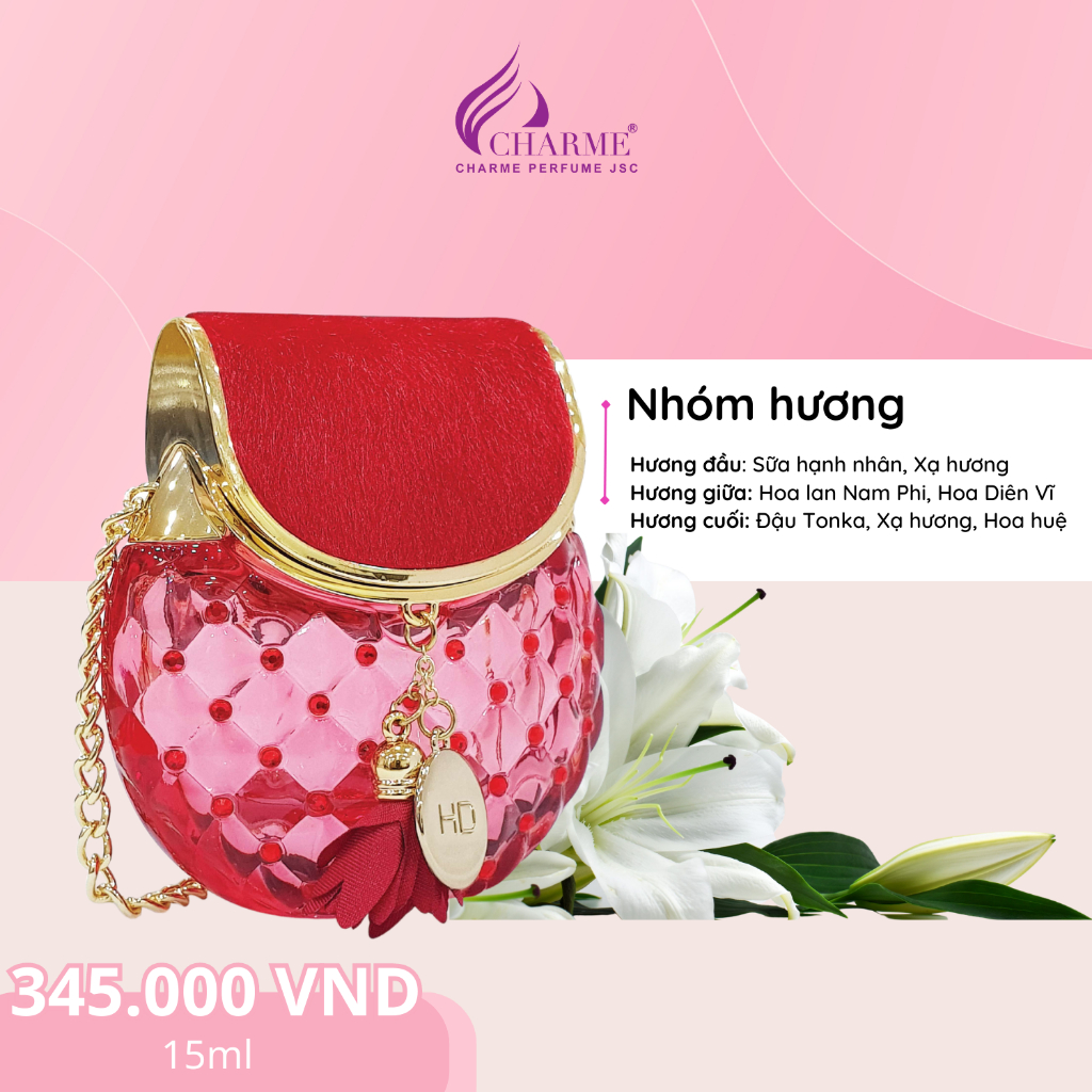 Nước hoa nữ thơm lâu, Charme HD, cho cô nàng quyến rũ, gợi cảm, tinh tế chai 15ml
