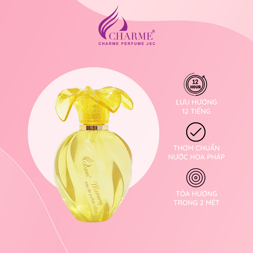 Nước hoa nữ thơm lâu, Charme Memory, nước hoa chính hãng, mùi hương sang trọng, nữ tính, kiêu kỳ chai 10ml