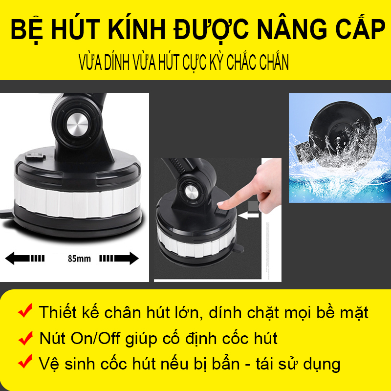Giá Đỡ Điện Thoại Ô Tô Giá Đỡ Điện Thoại Ô Tô 360 Hút Chân Không Dòng Cao Cấp 3 Khớp Xoay Thông Minh Giúp Lái Xe An Toàn