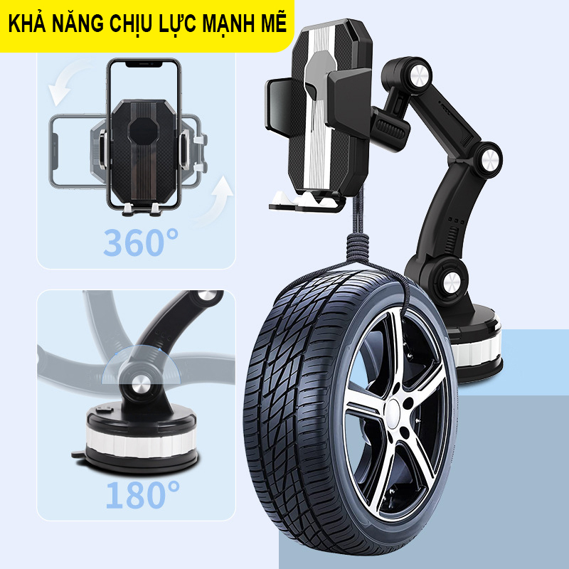 Giá Đỡ Điện Thoại Ô Tô Giá Đỡ Điện Thoại Ô Tô 360 Hút Chân Không Dòng Cao Cấp 3 Khớp Xoay Thông Minh Giúp Lái Xe An Toàn