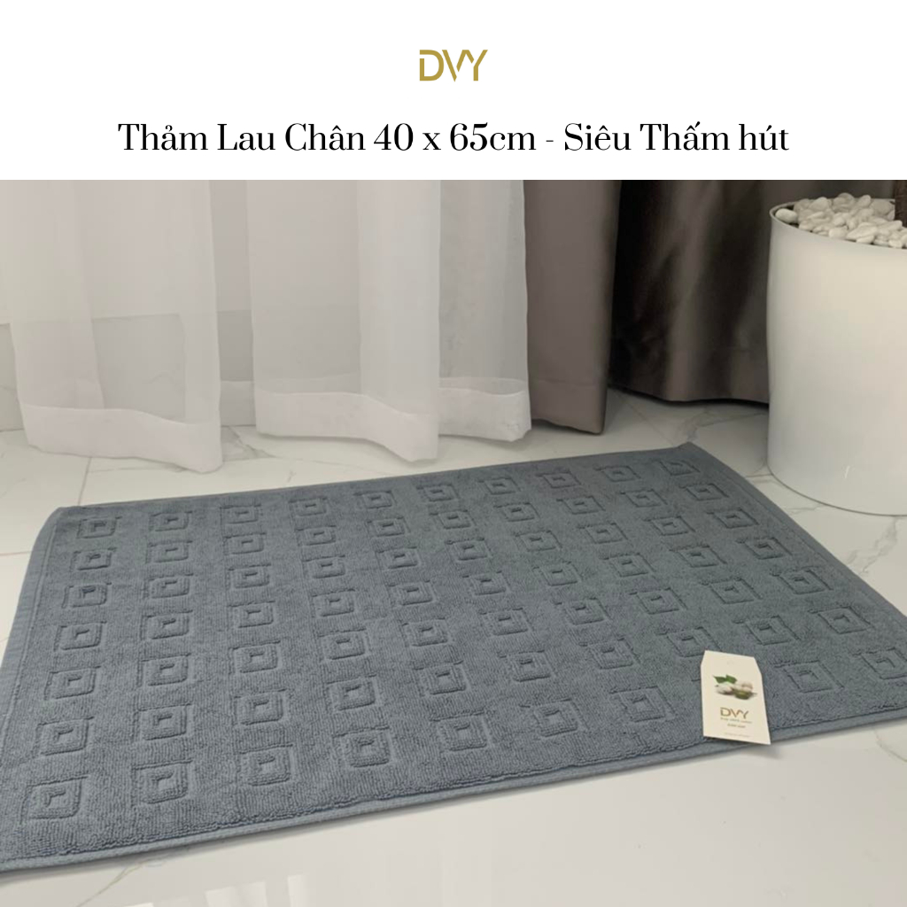 Thảm Chân 40x65cm- 100% Cotton Dày Dặn Thấm Hút Tốt Không Phai Màu Jarquard Giặt Máy Thoải Mái