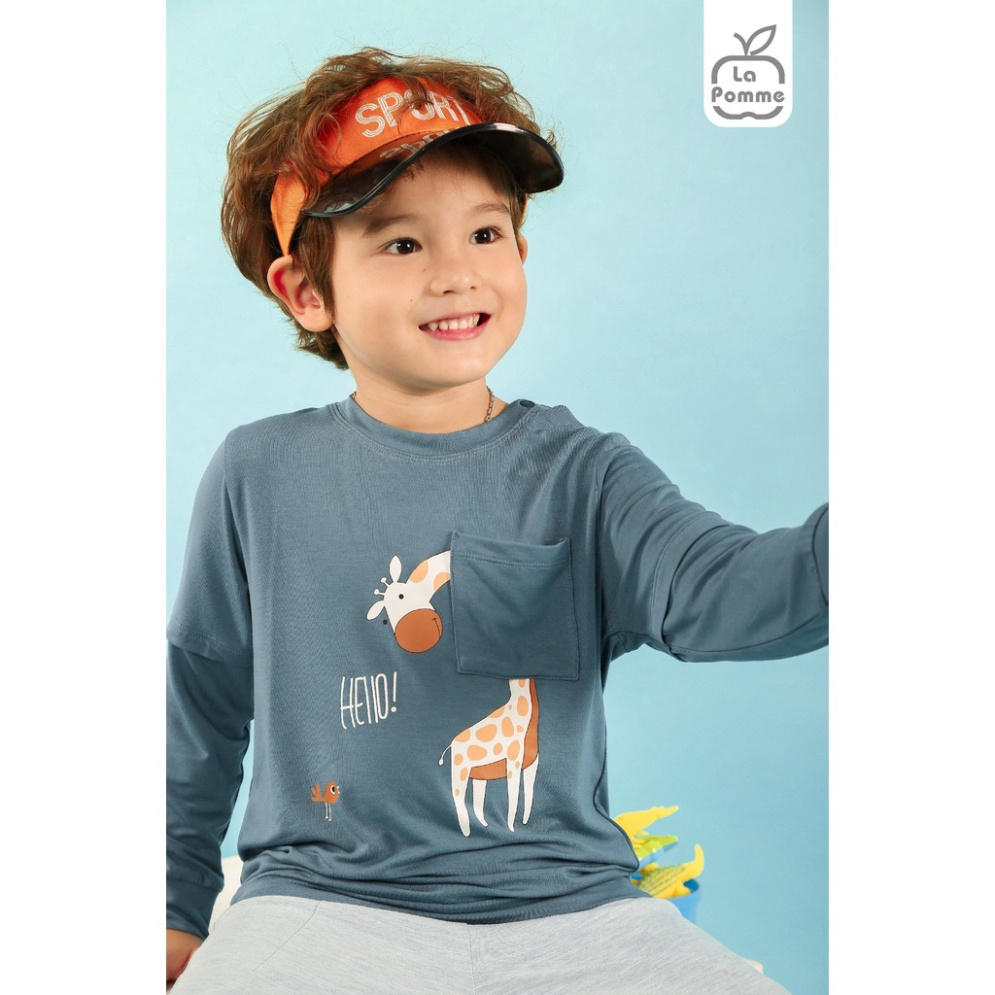 9-12M Bộ quần áo dài tay hươu cao cổ và chim cho bé LA POMME SL192