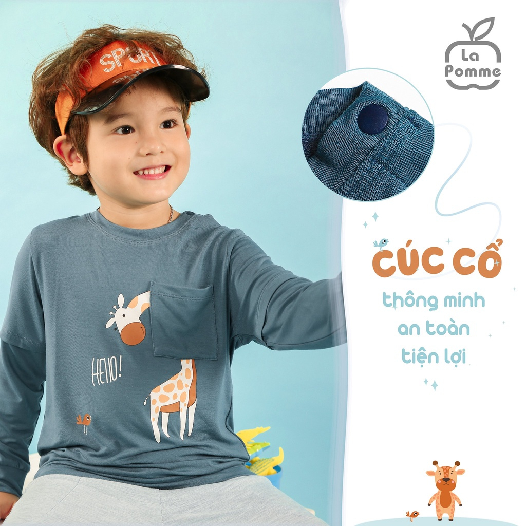 9-12M Bộ quần áo dài tay hươu cao cổ và chim cho bé LA POMME SL192