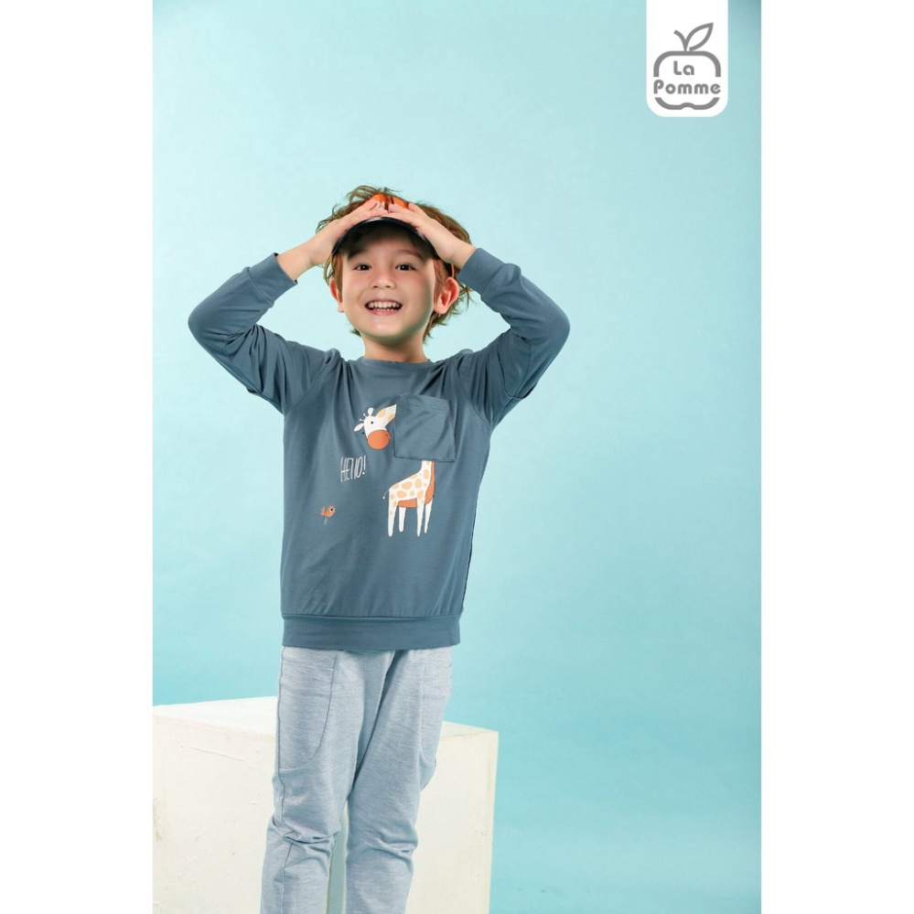 9-12M Bộ quần áo dài tay hươu cao cổ và chim cho bé LA POMME SL192