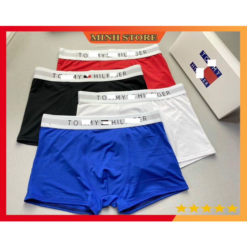 Quần Lót Nam Boxer Thun Lạnh TOM.MY, Quần sịp đùi nam Co dãn 4 chiều sịp Nam cao cấp SD04 (Che tên) - MS66