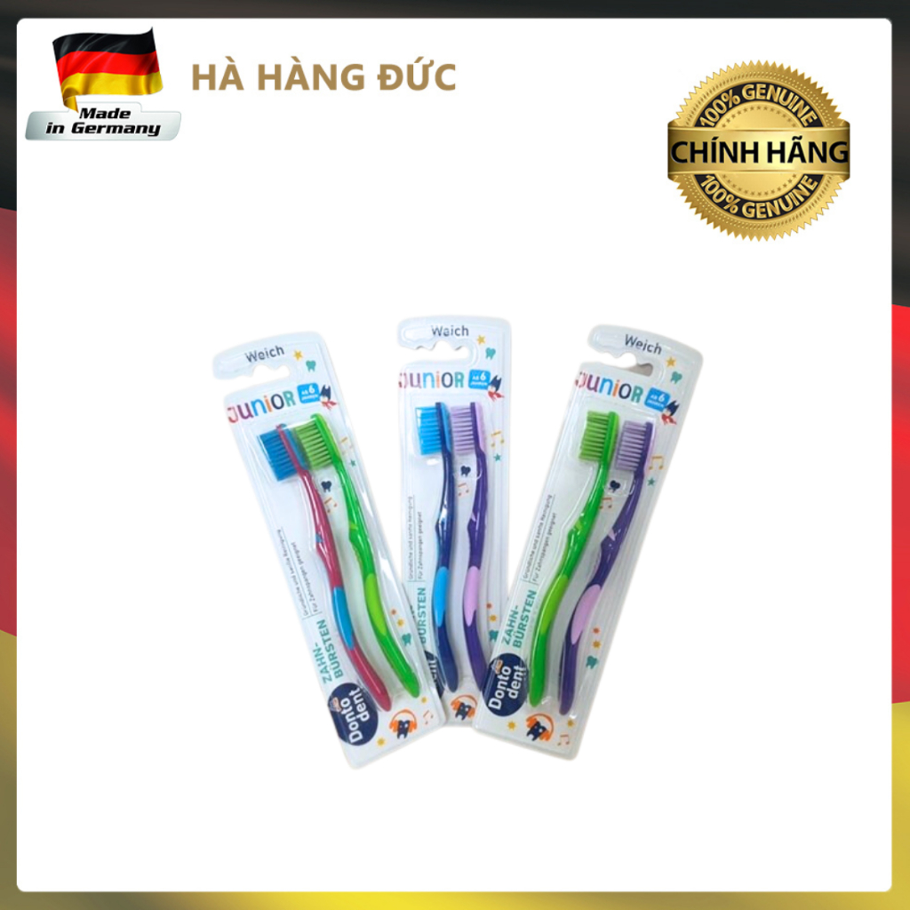 Set 2 bàn chải đánh răng Dontodent Junior cho trẻ em ( 6 tuổi trở lên)