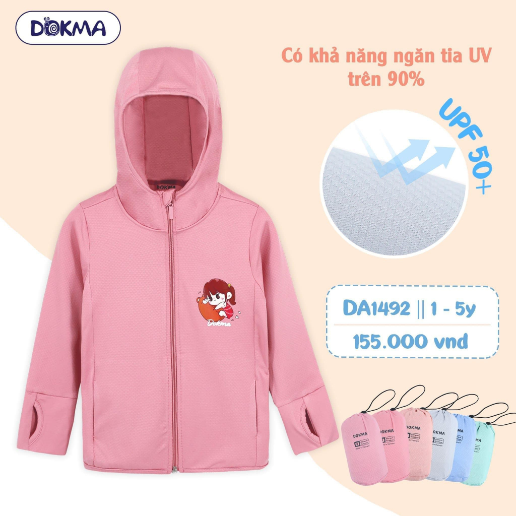 Dokma_Áo chống nắng cho bé trai, bé gái size 1-10Y